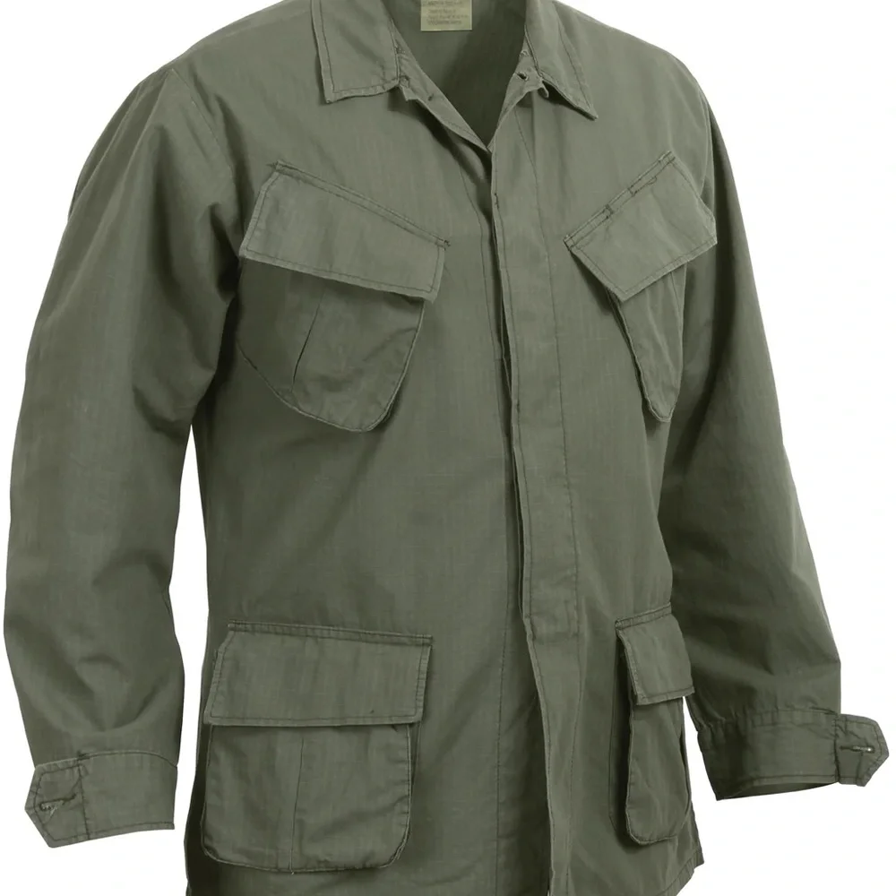 Vintage Vietnam era 1967 Military Olive green shirt Fatigue leisure combat shirt - Picture 2 of 10